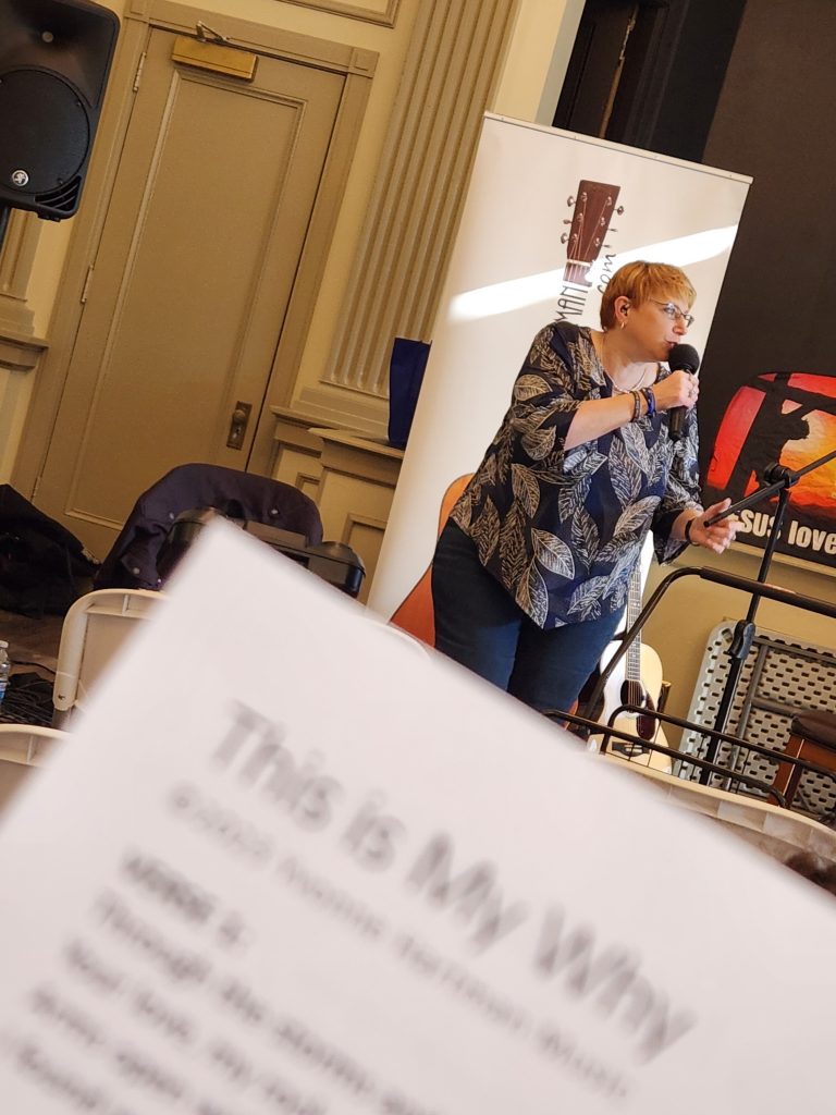 Yvonne performing original songs