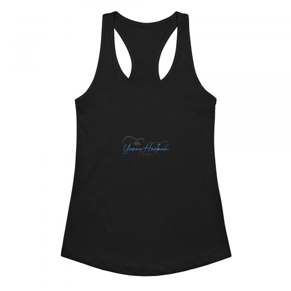 Women’s fitted racerback tank top Yvonne Hartman Logo - Image 2