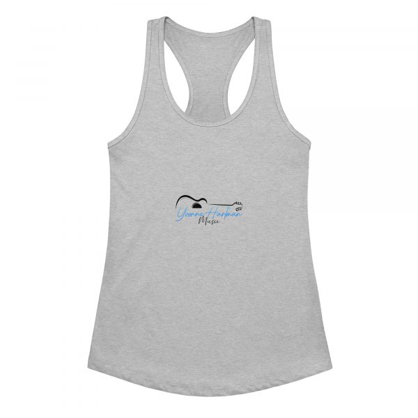 Women’s fitted racerback tank top Yvonne Hartman Logo - Image 4
