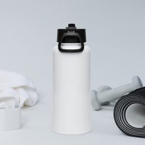Yvonne Hartman Logo Stainless steel water bottle with a straw lid